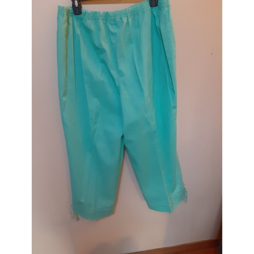 Vintage 90s Company Collection Tropical floral pant set resort wear blue green - Picture 4 of 16
